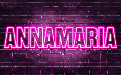 Annamaria, 4k, wallpapers with names, female names, Annamaria name, purple neon lights, Annamaria Birthday, Happy Birthday Annamaria, popular italian female names, picture with Annamaria name