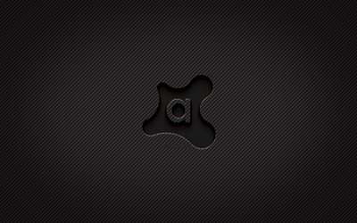 Logo Avast carbon, 4k, grunge art, sfondo carbonio, creativo, logo Avast nero, marchi, logo Avast, Avast