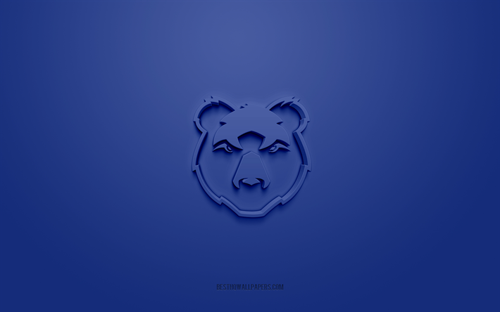 Bristol Bears, creative 3D logo, blue background, Premiership Rugby, 3d emblem, English rugby Club, England, 3d art, rugby, Bristol Bears 3d logo
