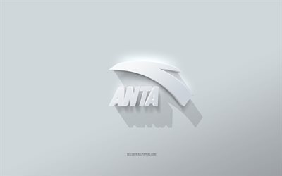 Logo Anta, fond blanc, logo Anta 3d, art 3d, Anta, embl&#232;me Anta 3d
