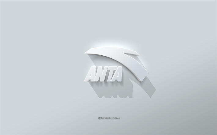 アンタのロゴ, 白背景, アンタ3Dロゴ, 3Dアート, アンタ, 3Dアンタエンブレム