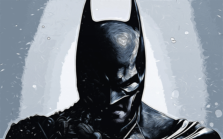 Batman, 4k, vektorikuva, Batman-piirustus, luova taide, Batman-taide, vektoripiirustus, abstraktit supersankarit, Batman Arkham Origins