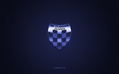 إن كيه دوبرافا, نادي كرة القدم الكرواتي, الشعار الأزرق, ألياف الكربون الأزرق الخلفية, المخدرات HNL, كرة القدم, زغرب, كرواتيا, شعار NK Dubrava