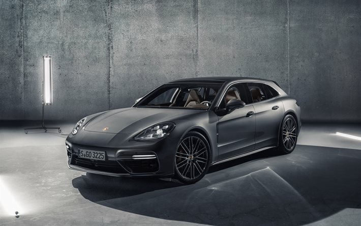 Porsche Panamera, Sport Turismo, 2018, New Panamera, gray Porsche, German cars