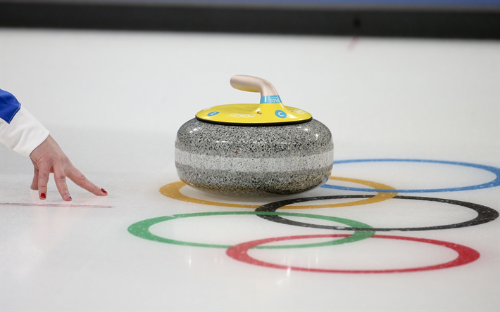 curling, jogando no gelo, desportos de inverno, jogos ol&#237;mpicos, pedra de granito para ondula&#231;&#227;o