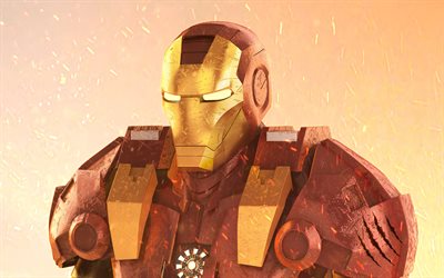 IronMan, arte 3d, los superh&#233;roes Iron Man, de Marvel Comics