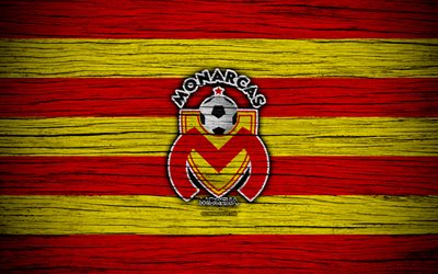 Monarcas FC, 4k, Liga MX, football, Primera Division, soccer, Mexico, Monarcas, wooden texture, football club, FC Monarcas