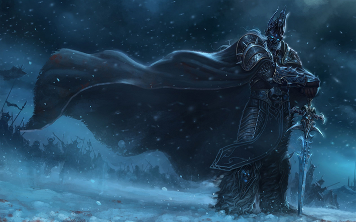 Lich King, darkness, World of Warcraft, warrior, art, WoW
