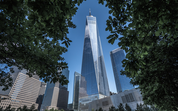 Nova York, Manhattan, World Trade Center 1, arranha-c&#233;us, edif&#237;cio moderno, edif&#237;cios altos, Distrito Financeiro, EUA
