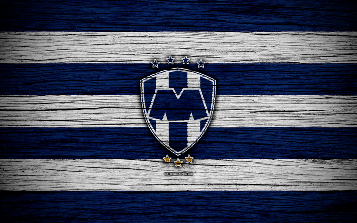 Monterrey FC, 4k, Liga MX, le football, la Primera Division, le soccer, le Mexique, Monterrey, en bois, texture, club de football, FC Monterrey