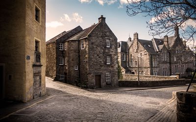 Edinburgh, Scotland, old town, gray houses, United Kingdom