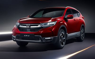 Honda CR-V, 2019, 4k, exterior, vista de frente, rojo nuevo CR-V, SUV, autos Japoneses, Honda