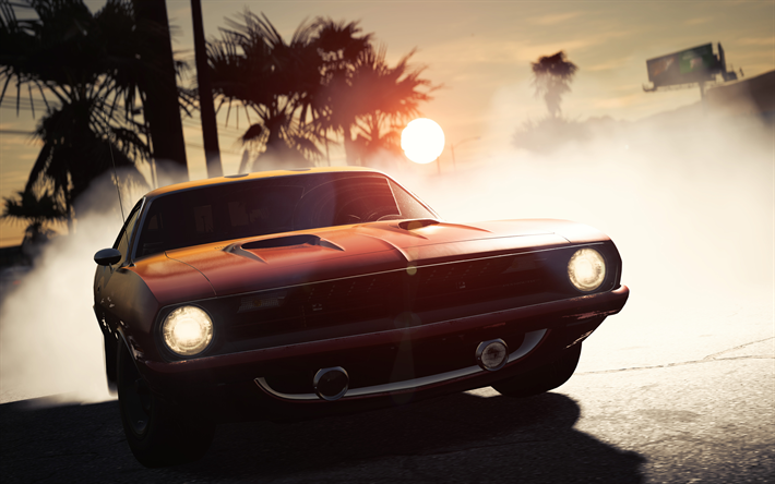 4k, NFS, Plymouth Barracuda, Need For Speed Payback, 2017 spel, NFSP, autosimulator, Need For Speed