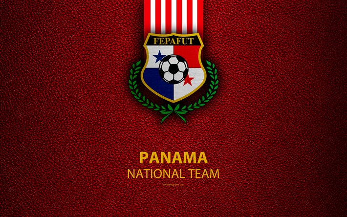 Panama &#233;quipe nationale de football, 4k, le cuir de texture, en Am&#233;rique du Nord, Panam&#233;enne de Football de la F&#233;d&#233;ration, le logo, l&#39;embl&#232;me, le Panama, le football