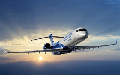 Bombardier CRJ1000 NextGen, 4k, matkustajakone, siviili-ilmailun, Bombardier CRJ1000, Bombardier