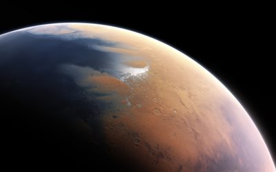 سطح المريخ, 4k, الكوكب, المريخ, galaxy, الخيال العلمي, الكون