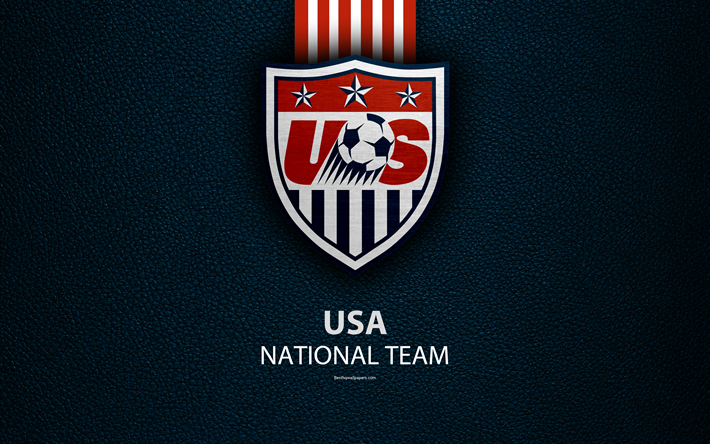الولايات المتحدة الأمريكية فريق كرة القدم الوطني, 4k, جلدية الملمس, أمريكا الشمالية, USMNT, شعار, الولايات المتحدة الأمريكية, كرة القدم