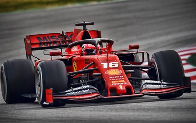 Scarica sfondi Charles Leclerc, 4k, Ferrari SF90, raceway, 2019 F1