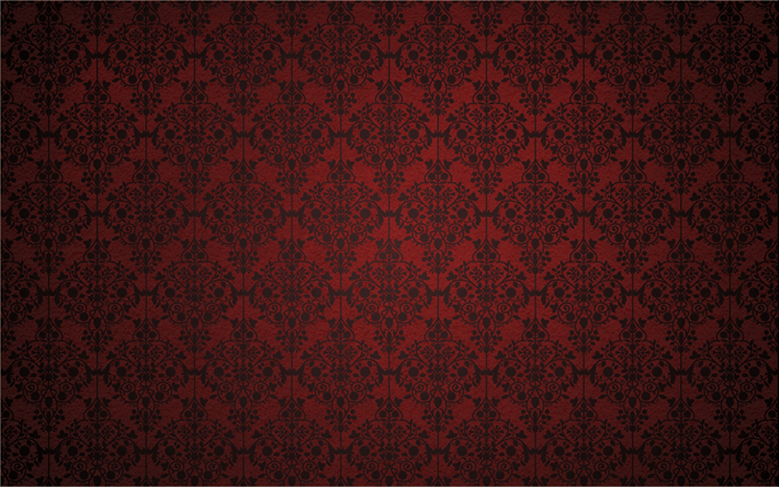 patr&#243;n floral, fondo rojo, floral rojo textura, patr&#243;n floral sin fisuras