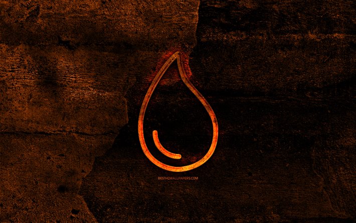 Elixir de fuego logotipo, lenguaje de programaci&#243;n, naranja de piedra de fondo, creativo, Elixir logotipo de programaci&#243;n, lenguaje de signos, el Elixir