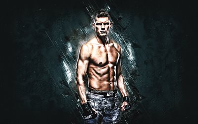 Stephen Thompson, UFC, MMA, american fighter, blue stone background, Ultimate Fighting Championship