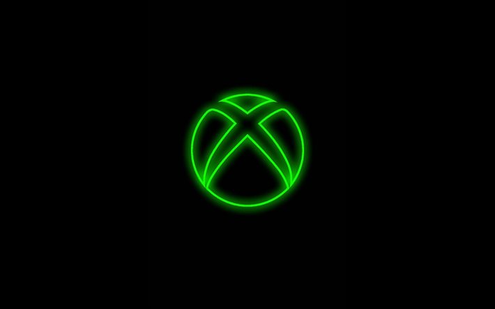 Xbox yeşil logosu, minimalizm, siyah arka planlar, yaratıcı, sanat eseri, Xbox logosu, markalar, Xbox
