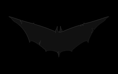 Batman logo, 4k, DC Comics, minimal, superheroes, black backgrounds, creative, Batman
