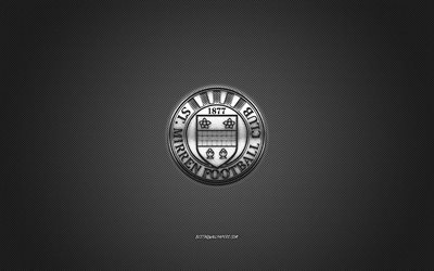 St Mirren FC, Scottish football club, Scottish Premiership, silver logo, gray carbon fiber background, football, Paisley, Scotland, St Mirren FC logo