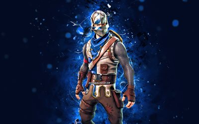 Blue Squire, 4k, blue neon lights, Fortnite Battle Royale, Fortnite characters, Blue Squire Skin, Fortnite, Blue Squire Fortnite