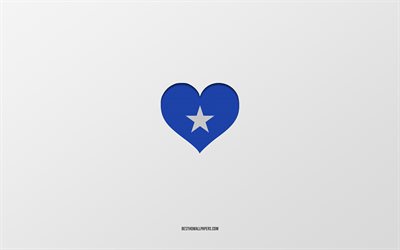 I Love Somalia, Africa countries, Somalia, gray background, Somalia flag heart, favorite country, Love Somalia