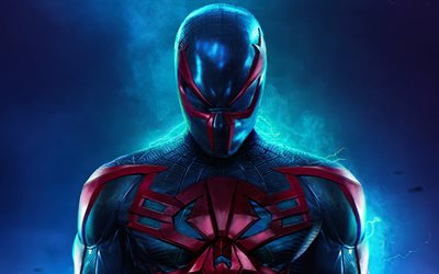 spider-man 2099, 4k, fan art, superhelden, marvel comics, spider-man, kreativ, spiderman 4k