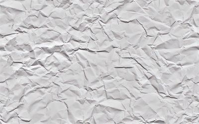 white crumpled paper, macro, paper backgrounds, crumpled paper textures, white backgrounds, white paper background