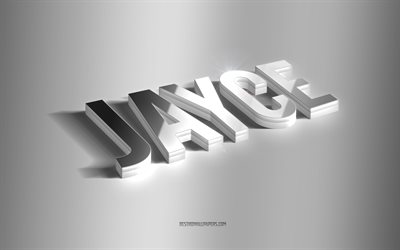 Jayce, silver 3d art, gray background, wallpapers with names, Jayce name, Jayce greeting card, 3d art, picture with Jayce name
