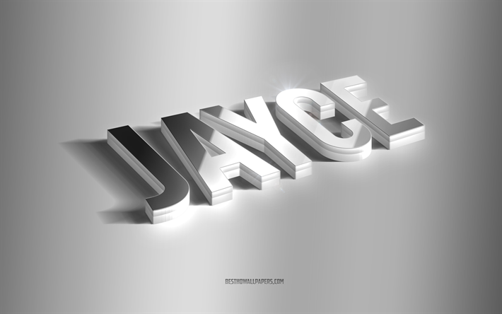jayce, arte 3d plateado, fondo gris, fondos de pantalla con nombres, nombre jayce, tarjeta de felicitaci&#243;n jayce, arte 3d, imagen con nombre jayce