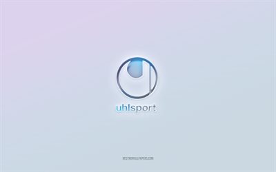 uhlsport logosu, kesilmiş 3d metin, beyaz arka plan, uhlsport 3d logosu, uhlsport amblemi, uhlsport, kabartmalı logo, uhlsport 3d amblemi