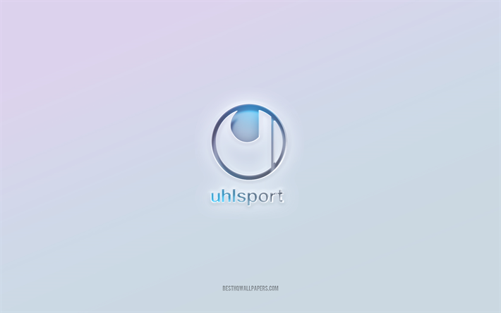 uhlsport-logo, leikattu 3d-teksti, valkoinen tausta, uhlsport 3d -logo, uhlsport-tunnus, uhlsport, kohokuvioitu logo, uhlsport 3d -tunnus