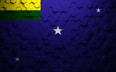 Flag of Lages, honeycomb art, Lages hexagons flag, Lages 3d hexagons art, Lages flag