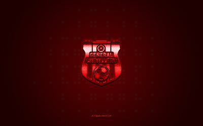 Club General Caballero, Paraguayan football club, red logo, red carbon fiber background, Paraguayan Primera Division, football, Paraguay, Club General Caballero logo