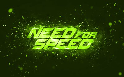 スピードライムロゴの必要性, 4k, nfs, ライムネオンライト, 創造的な, ライム抽象的な背景, スピードロゴの必要性, nfs ロゴ, スピードの必要性