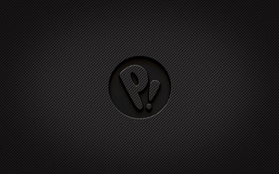 ポップosカーボンロゴ, 4k, グランジアート, 炭素背景, 創造的な, ポップ os ブラック ロゴ, リナックス, ポップ os ロゴ, ポップos