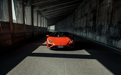 Lamborghini Huracan, front view, exterior, orange Huracan, supercar, italian sports cars, Lamborghini