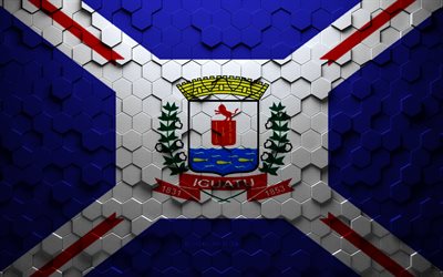 Flag of Iguatu, honeycomb art, Iguatu hexagons flag, Iguatu 3d hexagons art, Iguatu flag