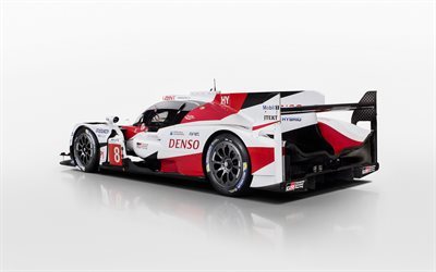 Toyota TS050 Hybrid, 2017, Rear view, racing car, prototype, Le Mans, Toyota