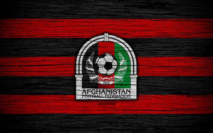 Afeganist&#227;o equipa nacional de futebol, 4k, logo, AFC, futebol, textura de madeira, Afeganist&#227;o, &#193;sia, Asi&#225;tica nacional de times de futebol, Federa&#231;&#227;o De Futebol Do Afeganist&#227;o