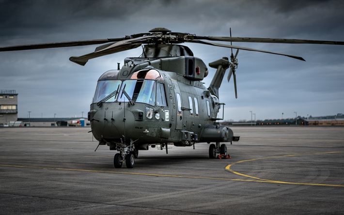 AgustaWestland AW101 Merlin, milit&#228;r transporthelikopter, US Air Force, milit&#228;ra helikoptrar, airfield, Med