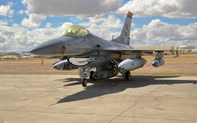 جنرال ديناميكس F-16 Fighting Falcon, F-16, مطار عسكري, القوات الجوية الأمريكية, مقاتلة أمريكية, مكافحة الطيران, الولايات المتحدة الأمريكية