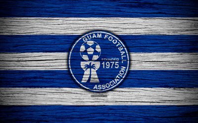 Guam Milli Futbol Takımı, 4k, logo, AFC, futbol, ahşap doku, Guam, Asya, Asya ulusal futbol takımları, Guam Futbol Federasyonu