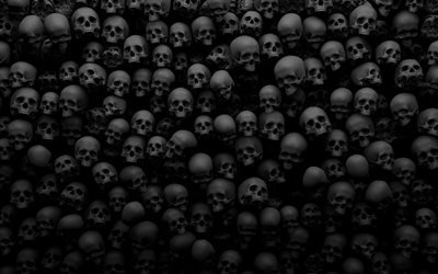 skulls texture, scary, horror, skulls