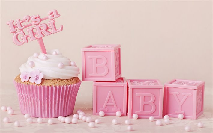 geburtstag, rosa cupcake, tochter geburt, es ist ein m&#228;dchen, konzerte, baby