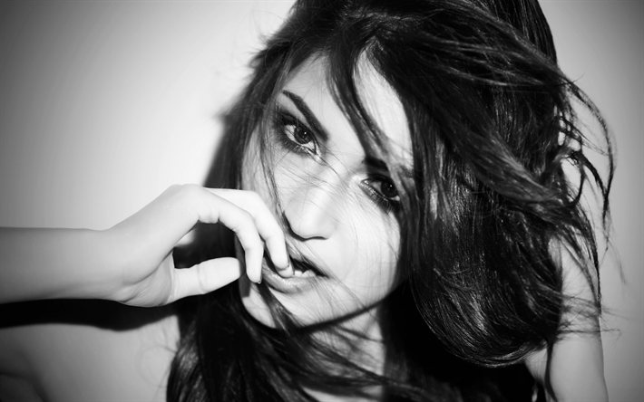 Anushka Sharma, 2018, monocromatico, Bollywood, attrice indiana, bellezza
